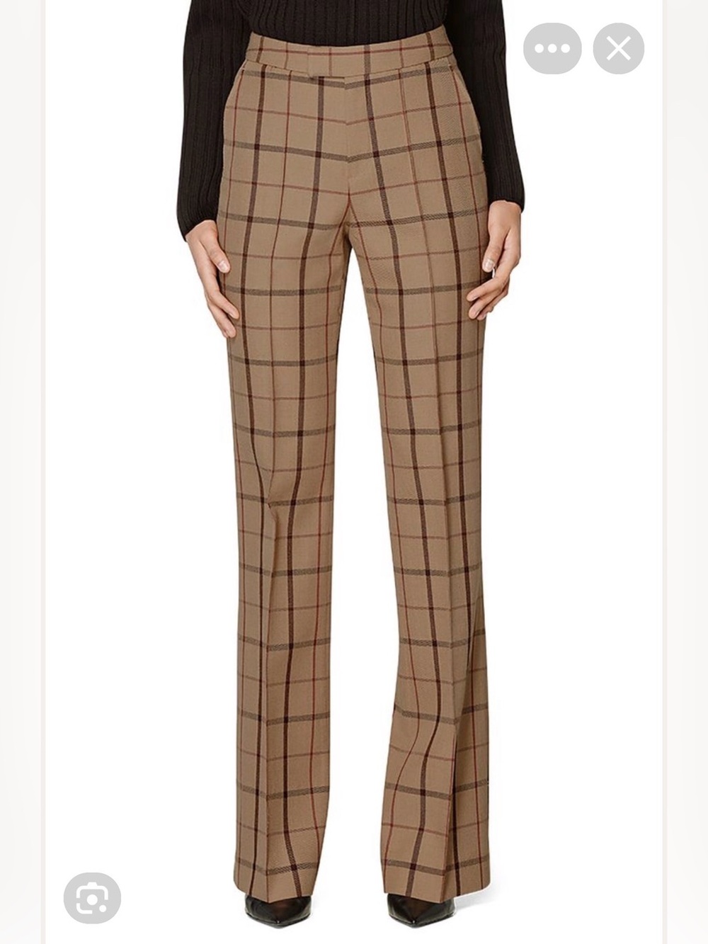 Suistudio 100% Wool plaid High Rise Wide leg Trousers size 12